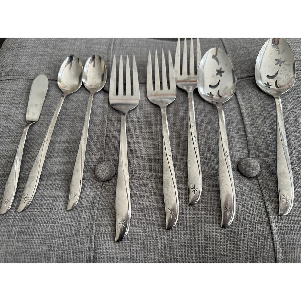 Oneida Twin Star Community Stainless Silverware‎ Serving Pieces 8 Pc